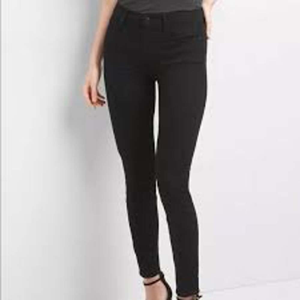 New NWT Gap 1969 Sculpt EverBlack True Skinny Mid Rise Black Jeans Size 24R